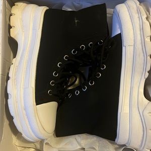 Black Platform black and white sneakers